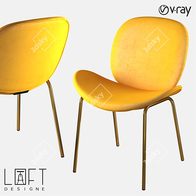 LoftDesigne 31002 Metal Chair 3D model image 1