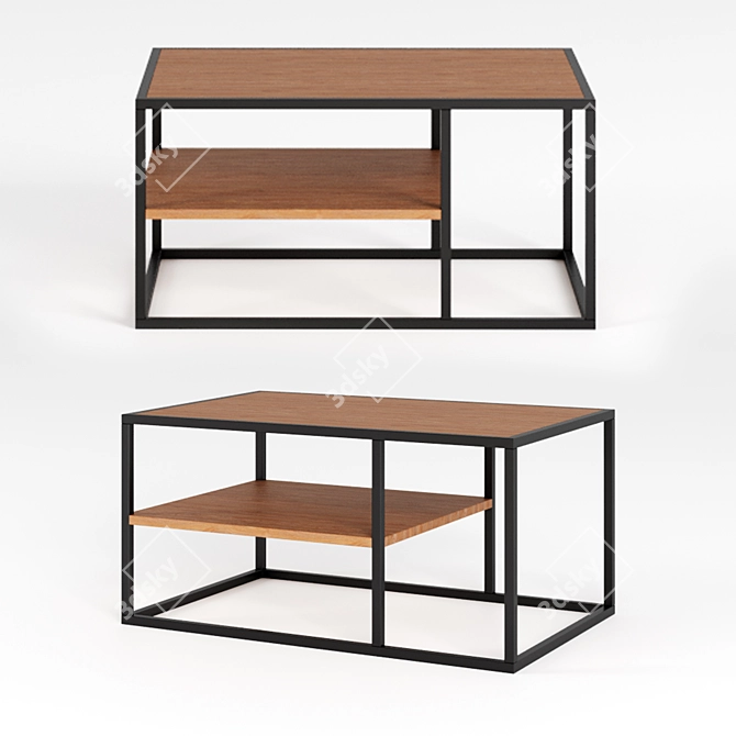 Modern Rectangular Coffee Table 3D model image 2