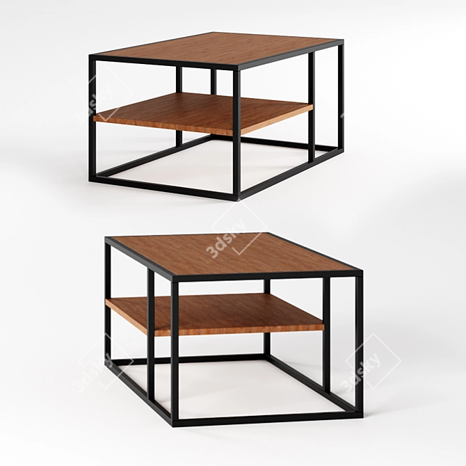 Modern Rectangular Coffee Table 3D model image 3