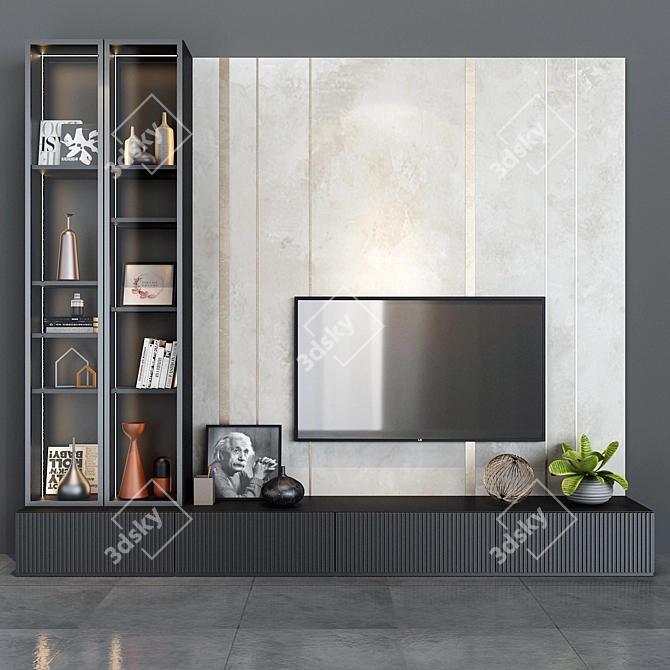 Modern White Cabinet Furniture 3D model image 1