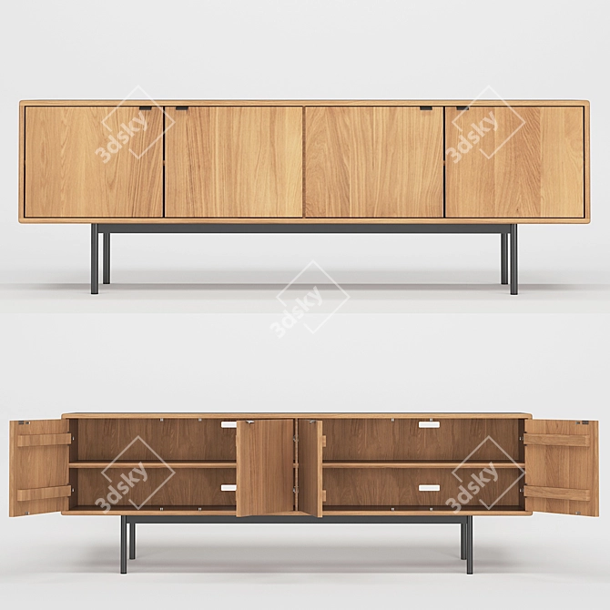 Hensley Media Cabinets: Stylish and Functional 3D model image 1