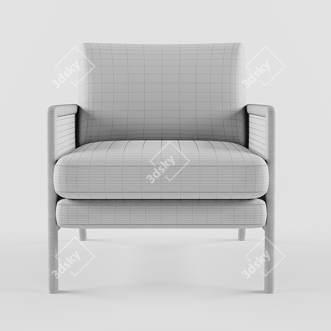 Chic Cane Accent Armchair 3D model image 4