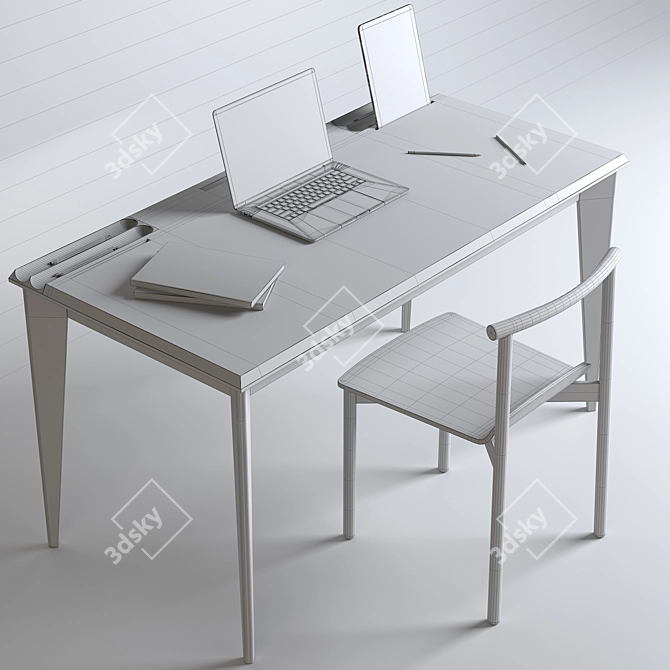 Modern Work Table for Efficient Workflow 3D model image 4