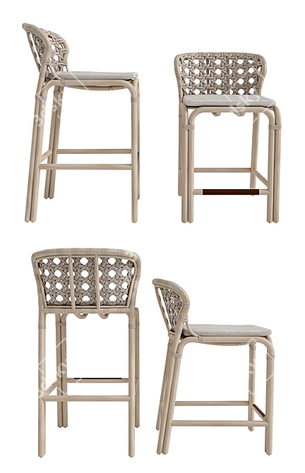 McGuire Exalt Stools: Versatile and Stylish 3D model image 2