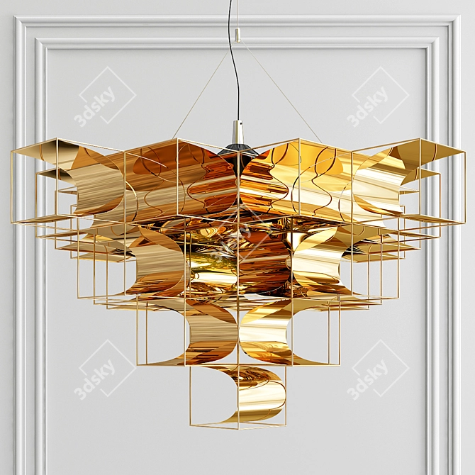 Sleek Copper Tchouri Pendant 3D model image 1