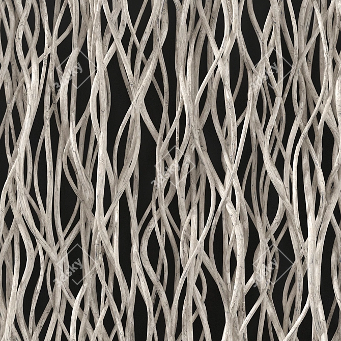 Title: Elegant Curved White Branch Decor 3D model image 4