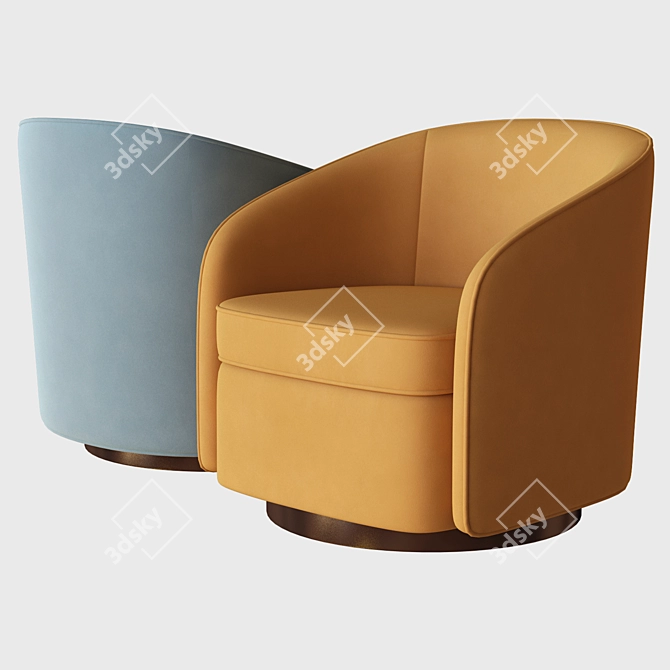 Ethnicraft Swivel Armchair: Sleek and Stylish Design 3D model image 1