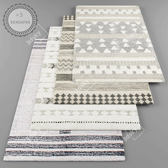 Modern Style Rugs Set 3D model image 1