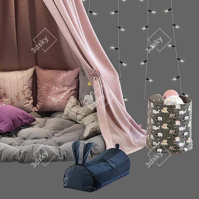 Dreamy Kids Canopy with Decor 3D model image 4