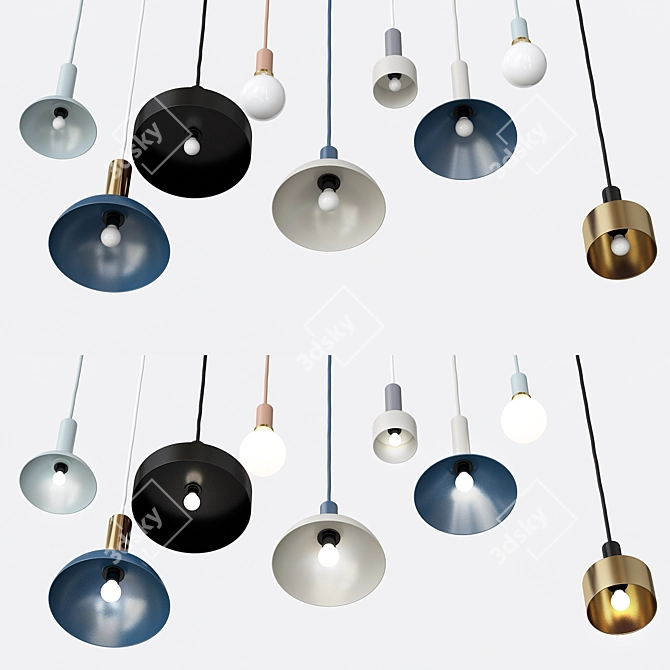 Ferm Living Socket Pendant High: Modern Lighting Solution 3D model image 3