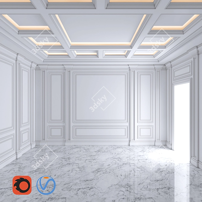 Elegant Ornamental Trim (16 inches) 3D model image 1