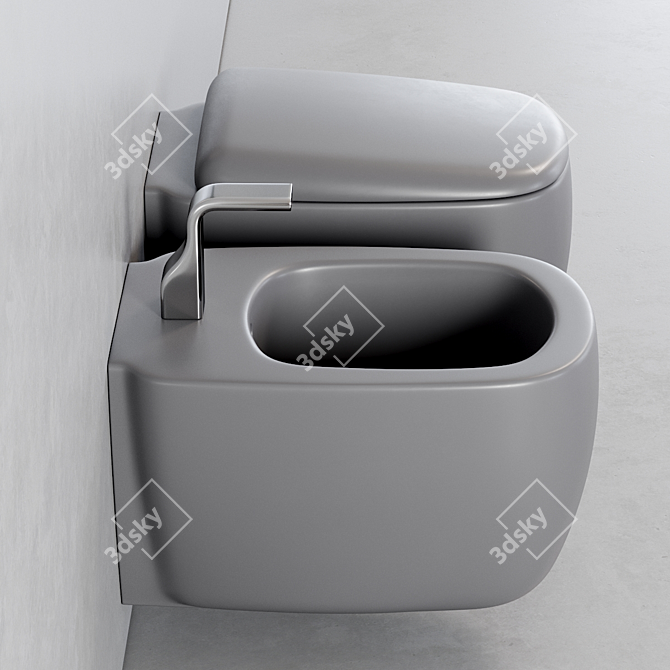 Flaminia Mono Wall-Hung WC & Bidet 3D model image 2