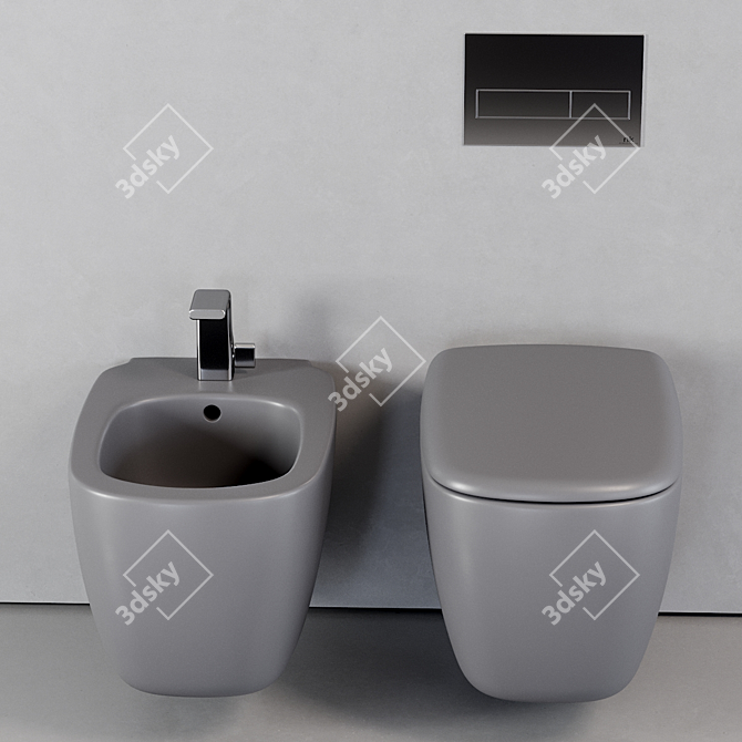 Flaminia Mono Wall-Hung WC & Bidet 3D model image 3