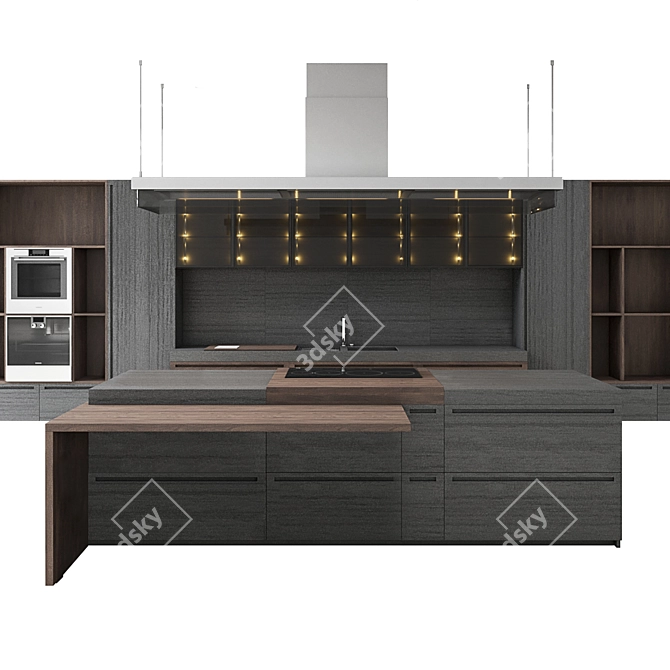 Stylish 51 Kitchen Design 3D model image 2