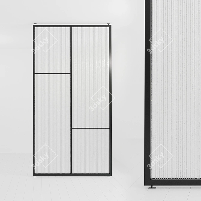 Versatile Glass Partition: Customizable Design 3D model image 1