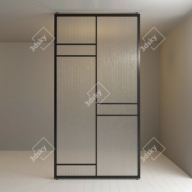 Adaptable Glass Partition for Versatile Spaces 3D model image 2