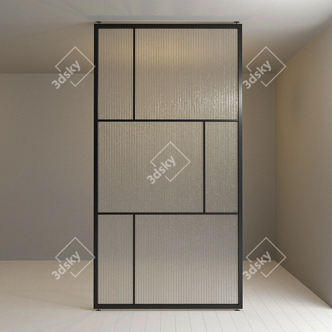 Versatile Glass Partition - Customizable Design 3D model image 2