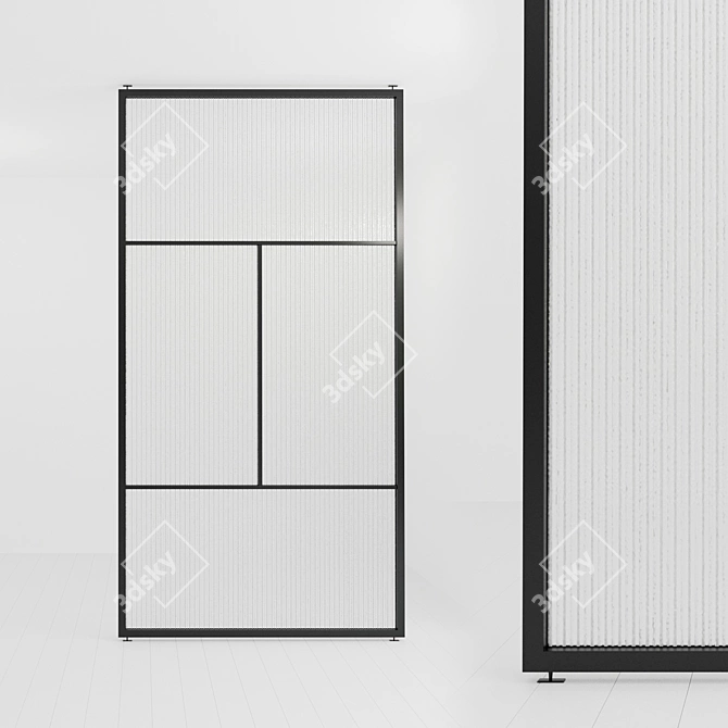 Versatile Glass Partition - Adjustable and Stylish 3D model image 1