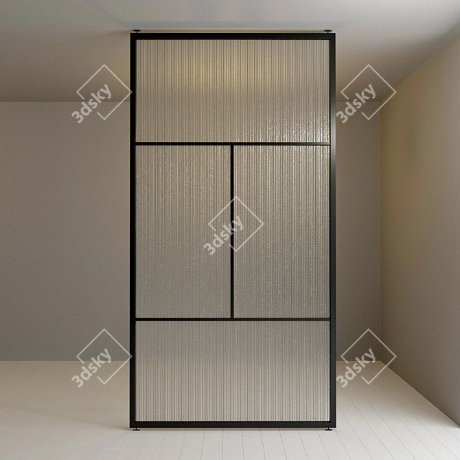 Versatile Glass Partition - Adjustable and Stylish 3D model image 2