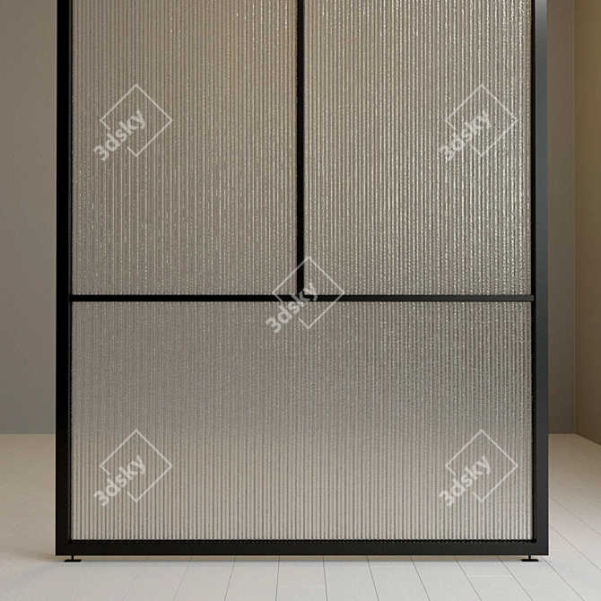 Versatile Glass Partition - Adjustable and Stylish 3D model image 3