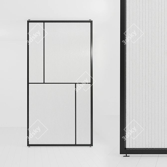 Versatile Glass Partition: Standalone or Pivot Door 3D model image 1