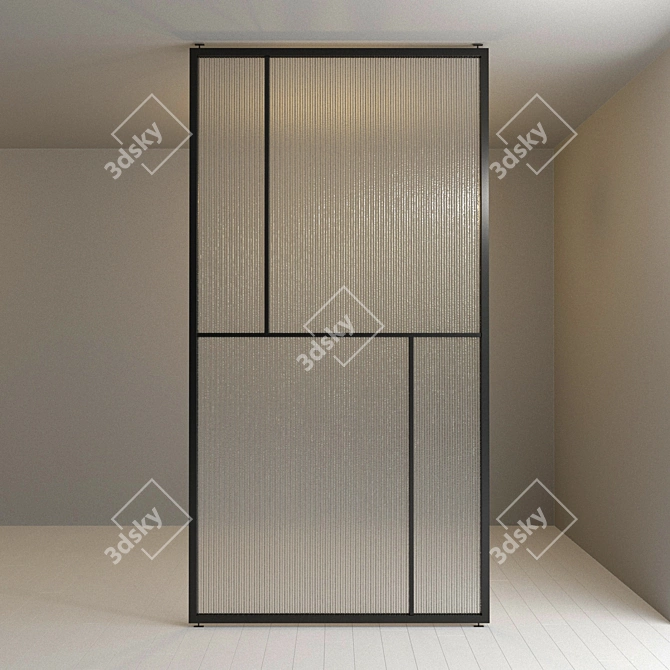 Versatile Glass Partition: Standalone or Pivot Door 3D model image 2