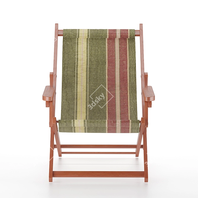 Wooden Beach Chair. Lightweight and Sturdy. 3D model image 4