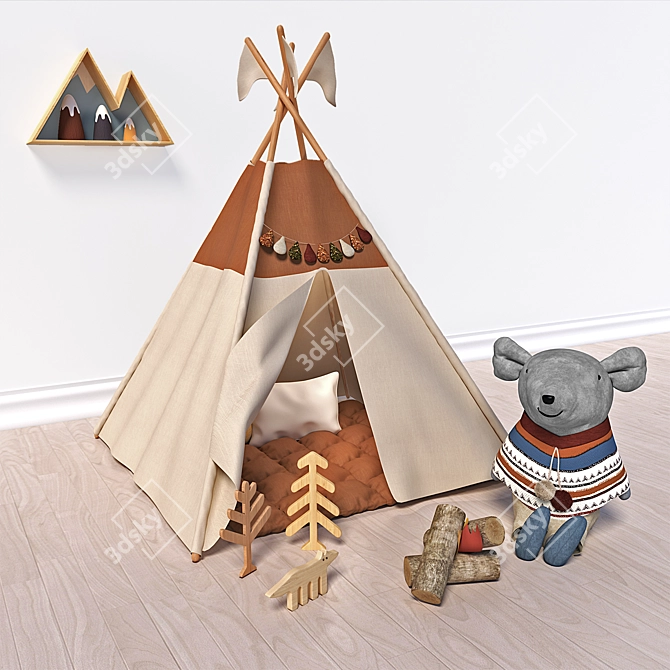 Cozy Teepee Hideaway 3D model image 2