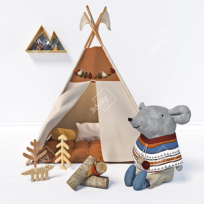 Cozy Teepee Hideaway 3D model image 8