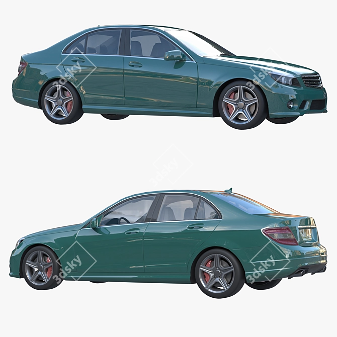 Turbo Sedan: High-Performance Luxury Car 3D model image 1