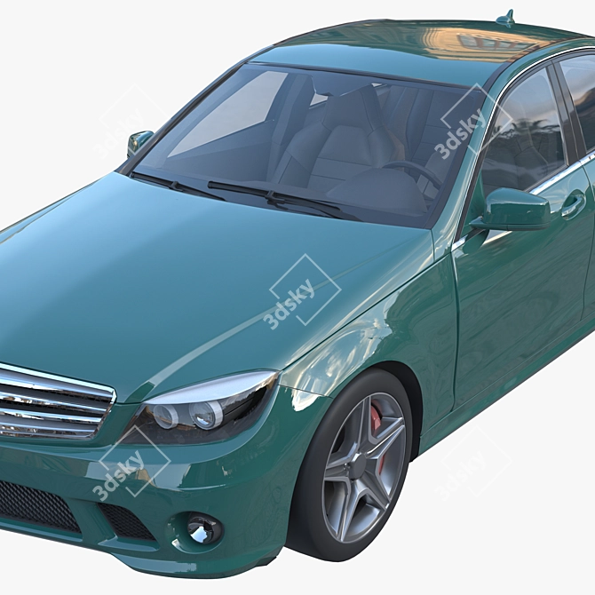 Turbo Sedan: High-Performance Luxury Car 3D model image 4