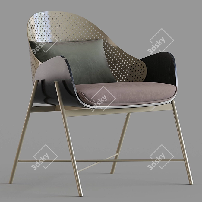 Luxury Leather Armchair: Roma Collection 3D model image 1