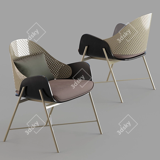 Luxury Leather Armchair: Roma Collection 3D model image 2