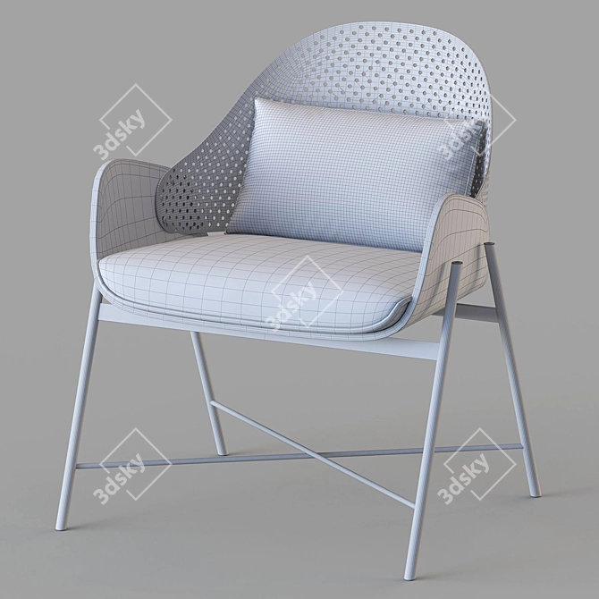 Luxury Leather Armchair: Roma Collection 3D model image 4