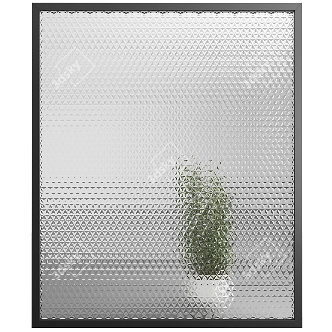 4-Panels Embossed Glass Partition 3D model image 2