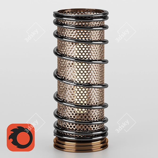 Handmade Car Spring Table Lamp 3D model image 1