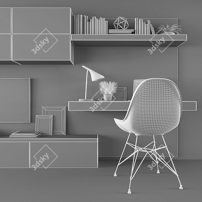 Versatile TV Stand & Workspace Set 3D model image 3