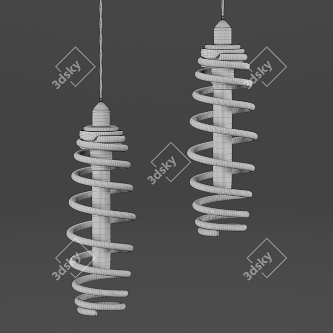 Handmade Car Spring Lamp 3D model image 2