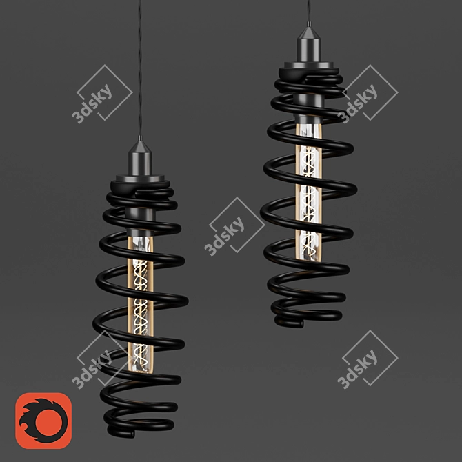 Handmade Car Spring Lamp 3D model image 3