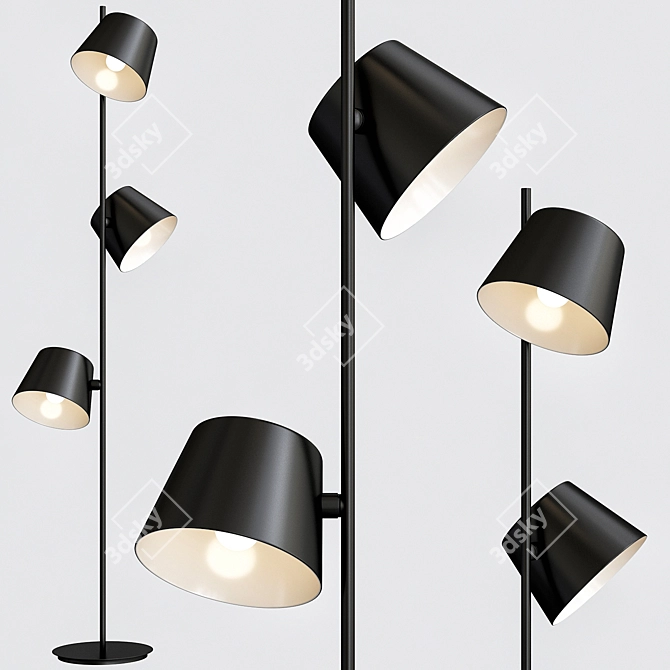 Hemingway 3-Light Floor Lamp: Elegant Illumination for Any Space 3D model image 1