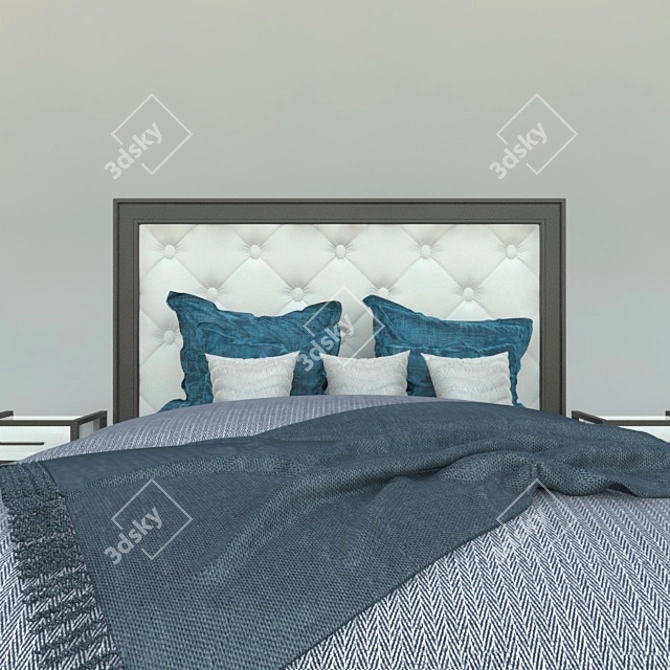Sleek Contemporary Bed 3D model image 3