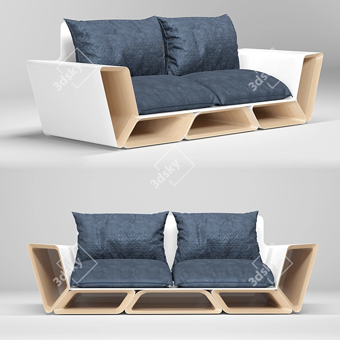 Modern Futon Sofa Pad 3D model image 1