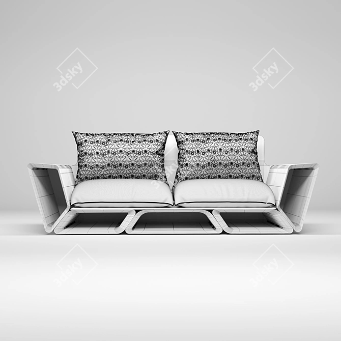 Modern Futon Sofa Pad 3D model image 3