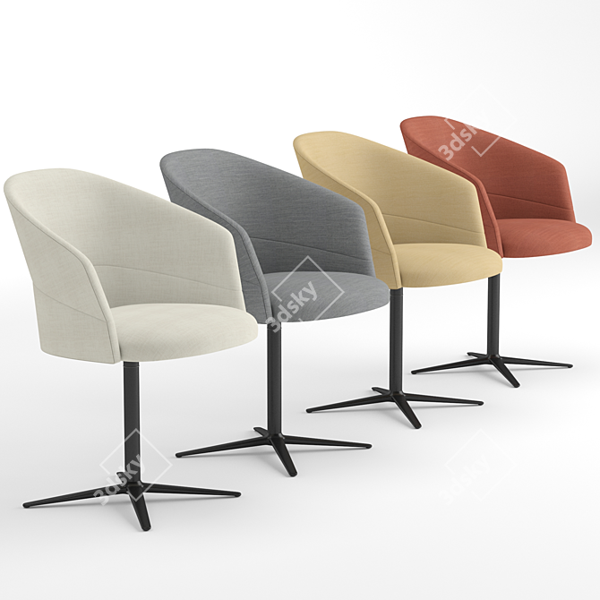 Viccarbe Copa Flat Swivel Chair 3D model image 1