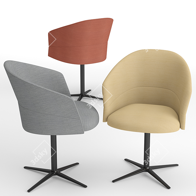 Viccarbe Copa Flat Swivel Chair 3D model image 2