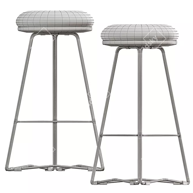 TRI650 Soft Top Stool: Sleek, Stylish, and Sturdy 3D model image 3