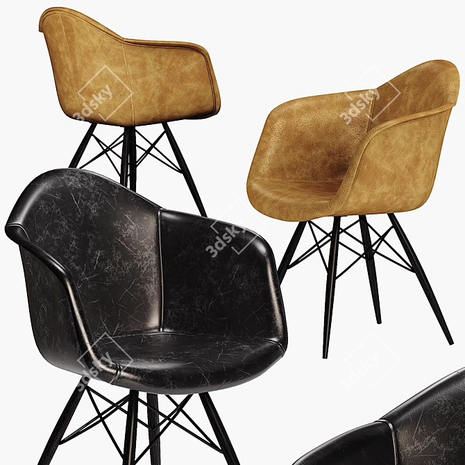 Modern Lucia Leather Armchair 3D model image 1