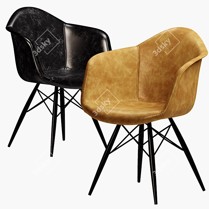 Modern Lucia Leather Armchair 3D model image 3