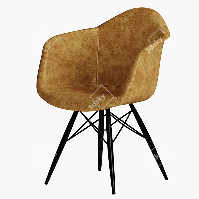 Modern Lucia Leather Armchair 3D model image 4