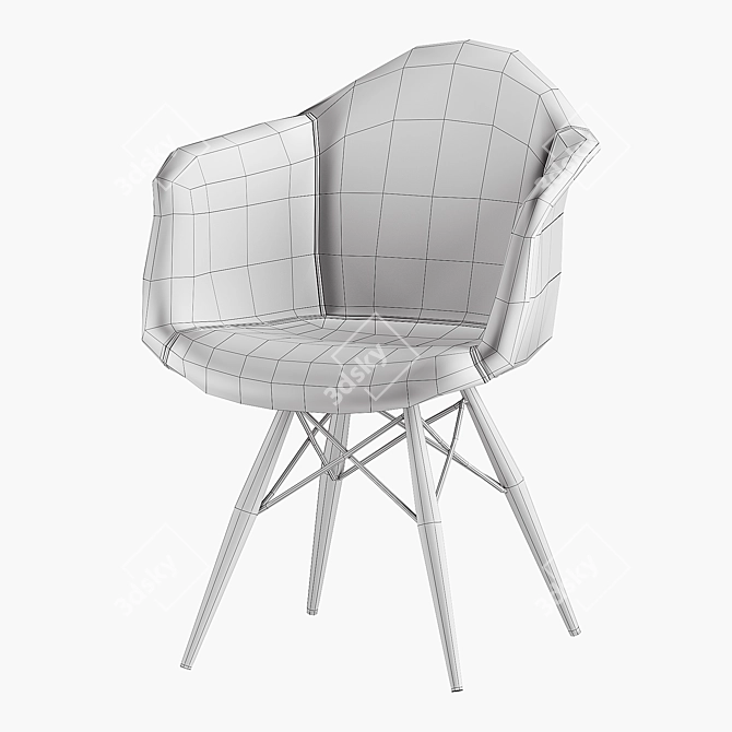 Modern Lucia Leather Armchair 3D model image 5